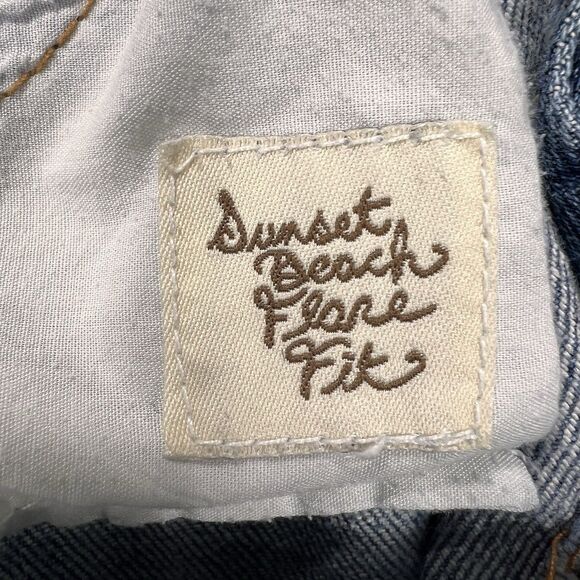 Roxy Sunset Beach Flare Jeans Women’s 7 (31x31) Blue Y2K Boho Western Rodeo Surf - Picture 9 of 14